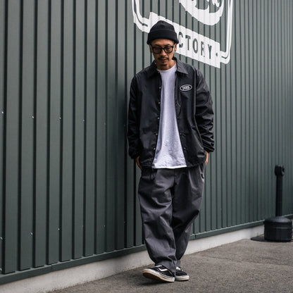 LZBN / OVAL PATCH NYLON COACH JACKET (BLACK)