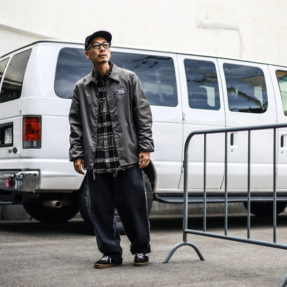 LZBN / OVAL PATCH NYLON COACH JACKET (CHARCOAL)