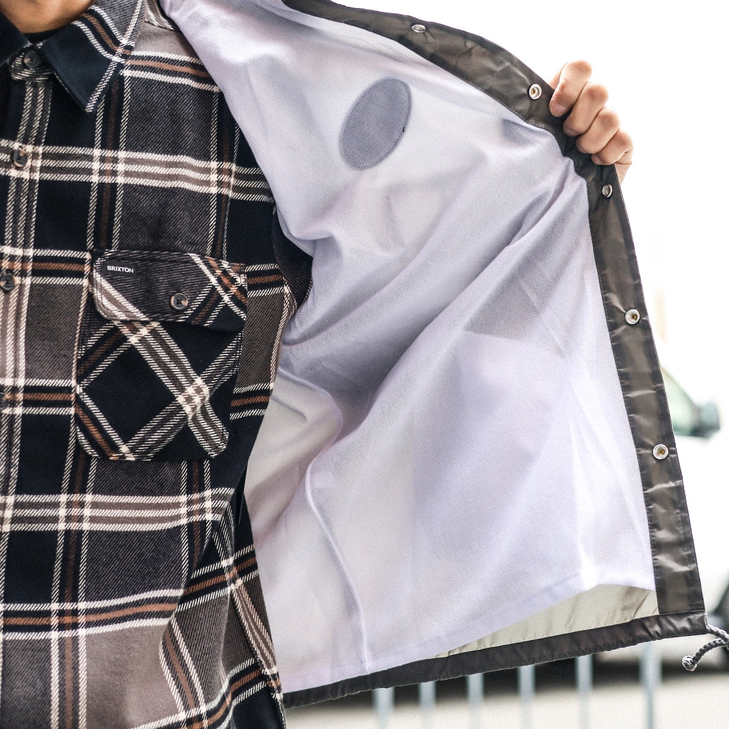 LZBN / OVAL PATCH NYLON COACH JACKET (CHARCOAL) – Feelin'