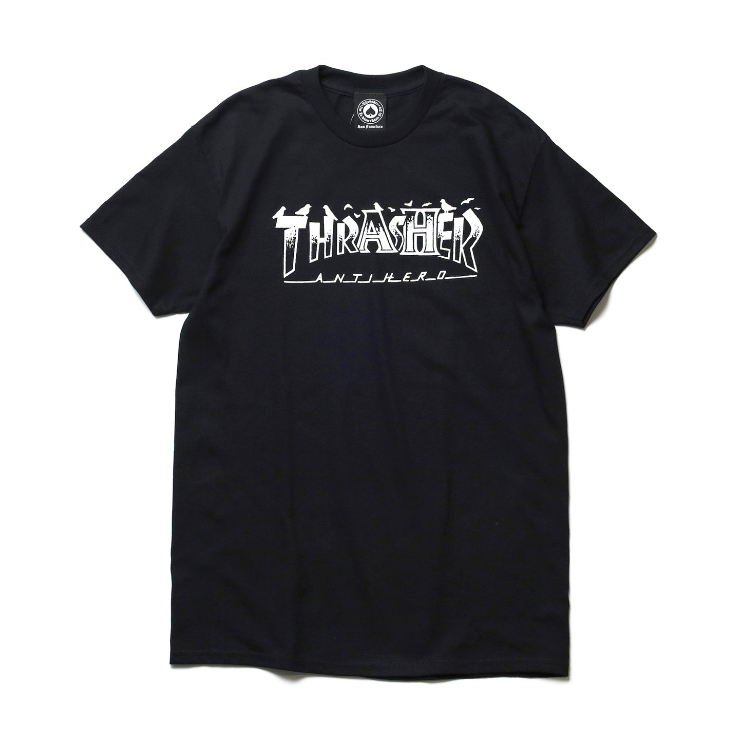 THRASHER X ANTIHERO / PIGEON MAG TEE (BLACK)