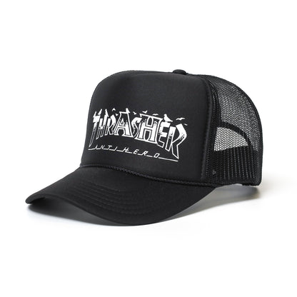 THRASHER X ANTIHERO / PIGEON MAG TRUCKER CAP (BLACK)