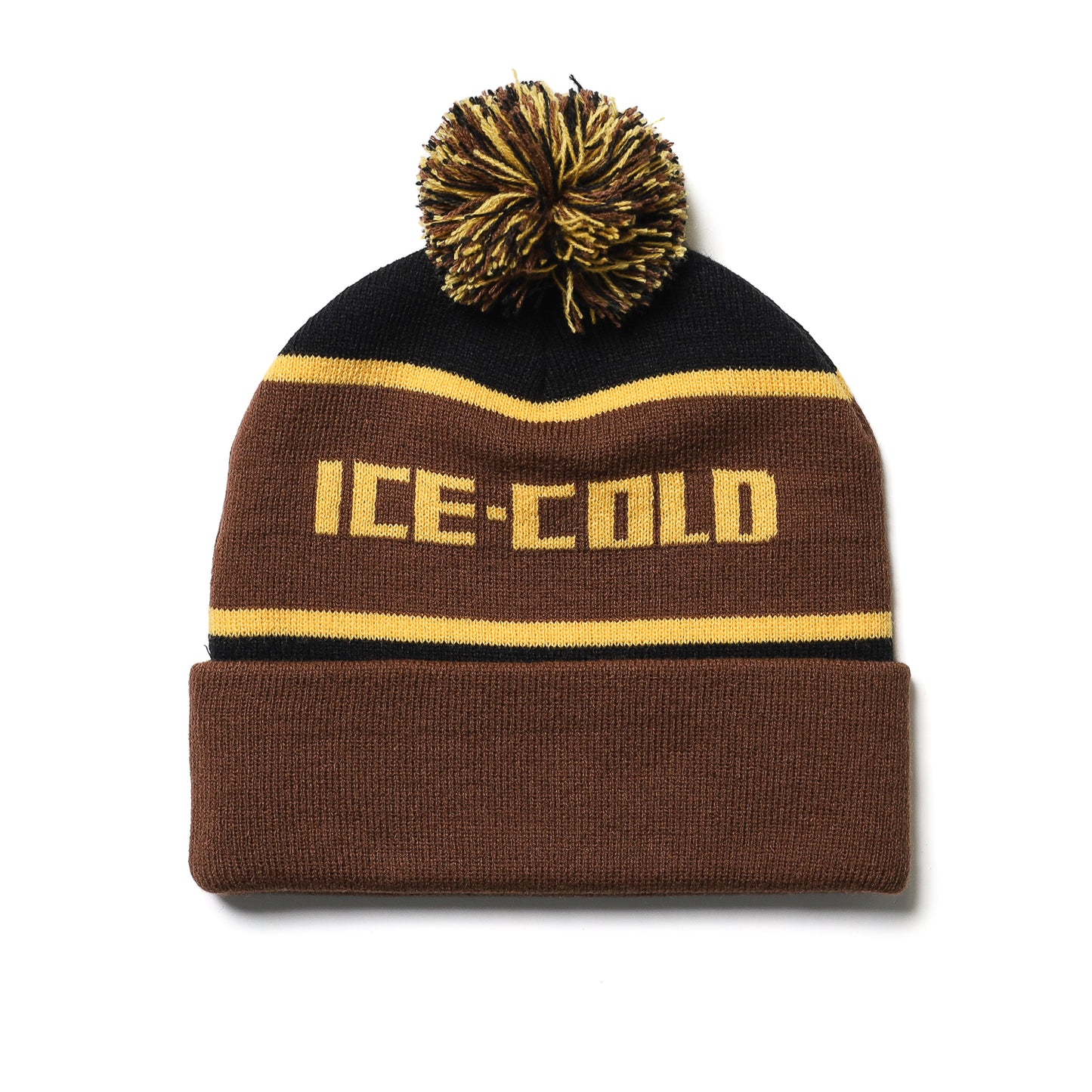 ANTIHERO / ICE COLD POM BEANIE (BLACK/BROWN/GOLD)