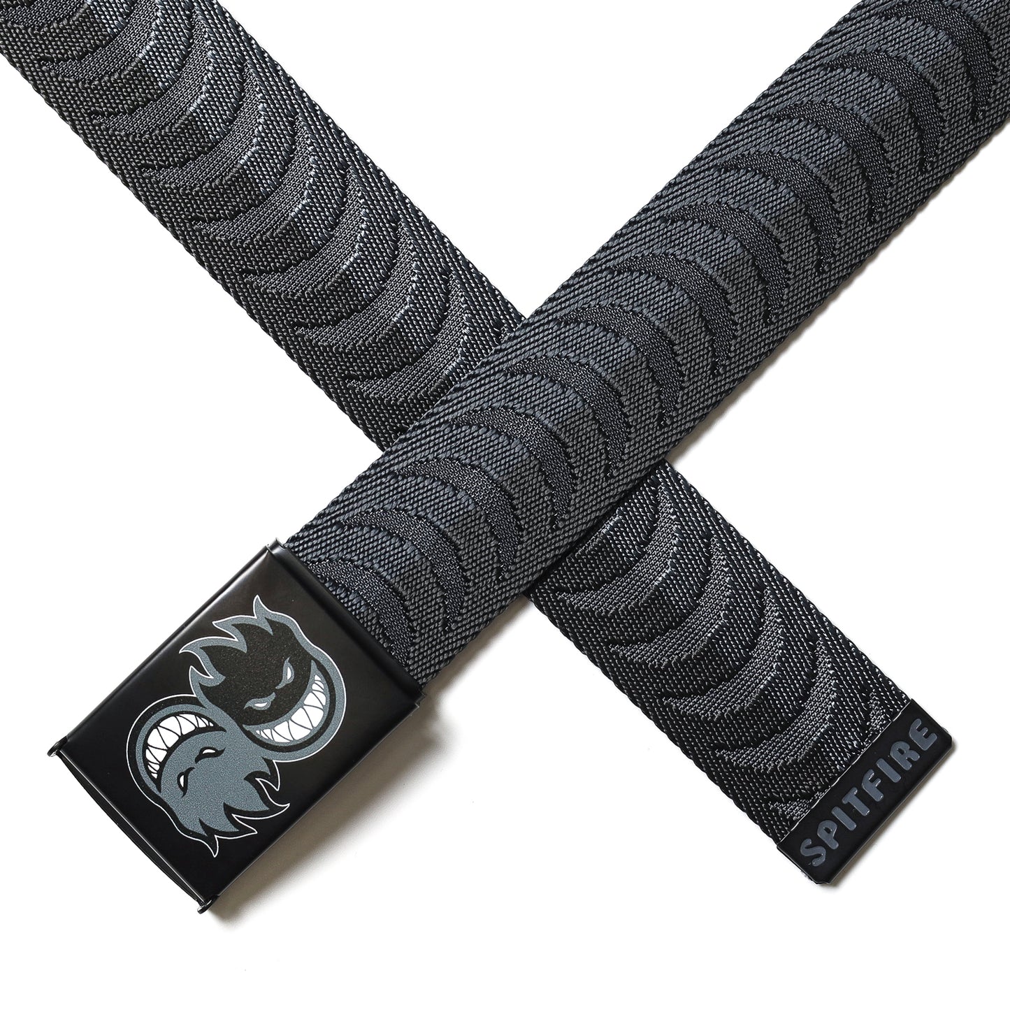 SPITFIRE / ETERNAL CRESCENT JAQUARD WEB BELT (CHARCOAL/BLACK)