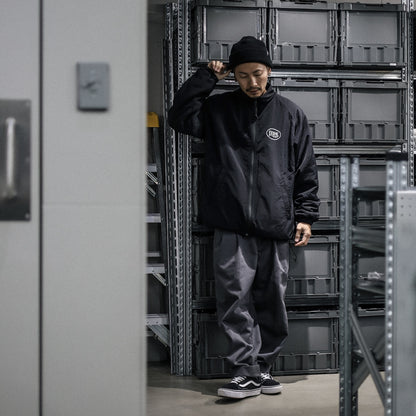 LZBN / HOLLOW OVAL LOGO REVERSIBLE JACKET (BLACK/BLACK)