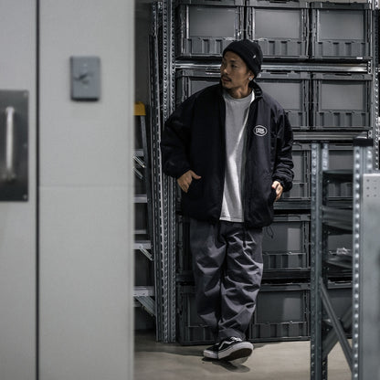 LZBN / HOLLOW OVAL LOGO REVERSIBLE JACKET (BLACK/BLACK)