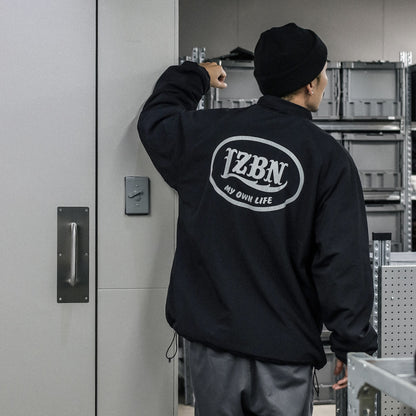 LZBN / HOLLOW OVAL LOGO REVERSIBLE JACKET (BLACK/BLACK)