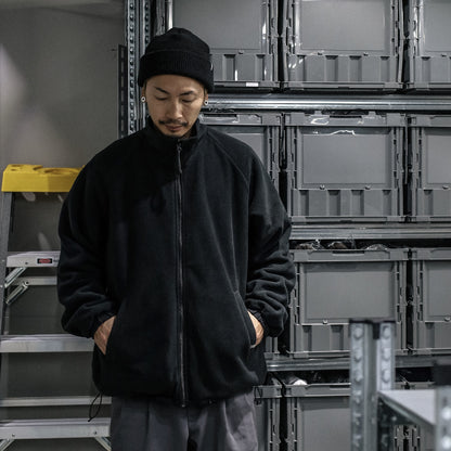 LZBN / HOLLOW OVAL LOGO REVERSIBLE JACKET (BLACK/BLACK)