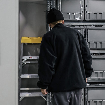 LZBN / HOLLOW OVAL LOGO REVERSIBLE JACKET (BLACK/BLACK)