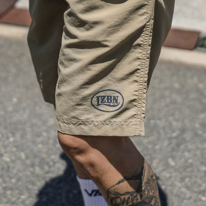 LZBN / OVAL LOGO II NYLON EASY SHORT (KHAKI)