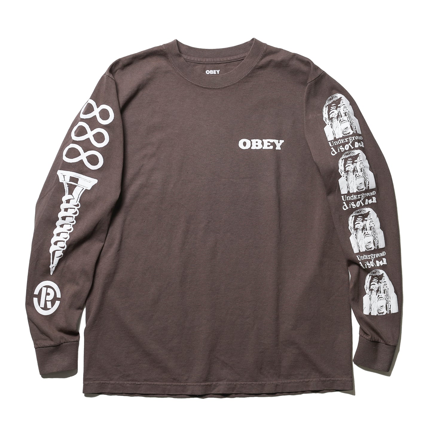 OBEY / UNDERGROUND DISORDER PIGMENT L/S TEE (PIGMENT DUSTY BLACK)