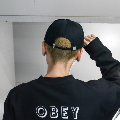 OBEY / OVAL 6 PANEL STRAPBACK CAP (BLACK)