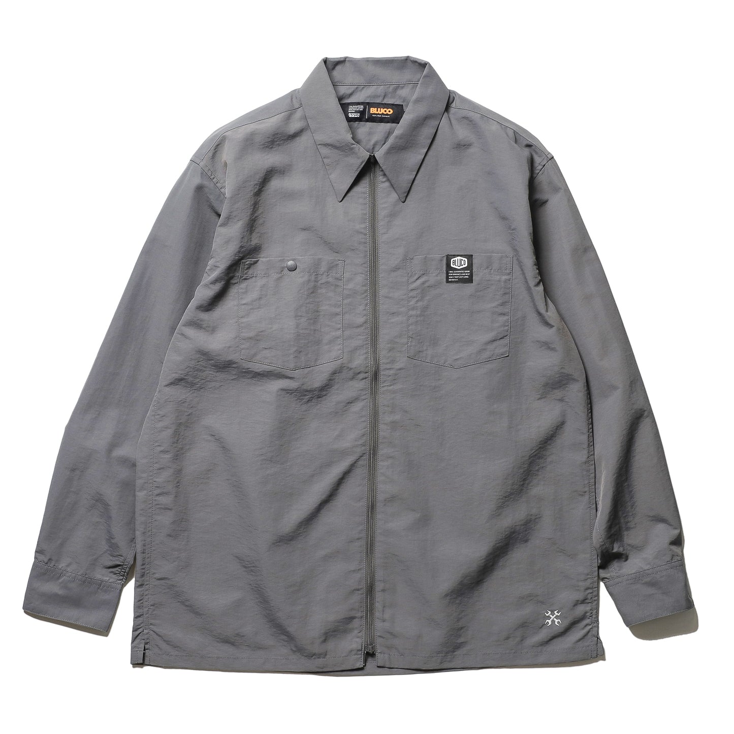 BLUCO / NYLON FULL ZIP SHIRT (GRAY)