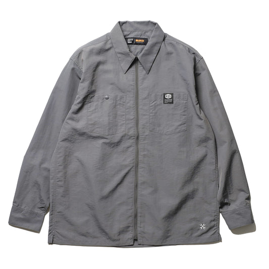 BLUCO / NYLON FULL ZIP SHIRT (GRAY)