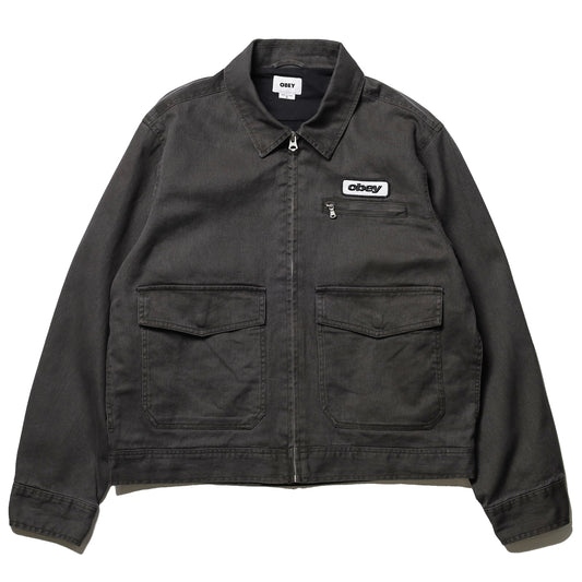 OBEY / OBEY WALTER WORK JACKET (BLACK FADED WASH)