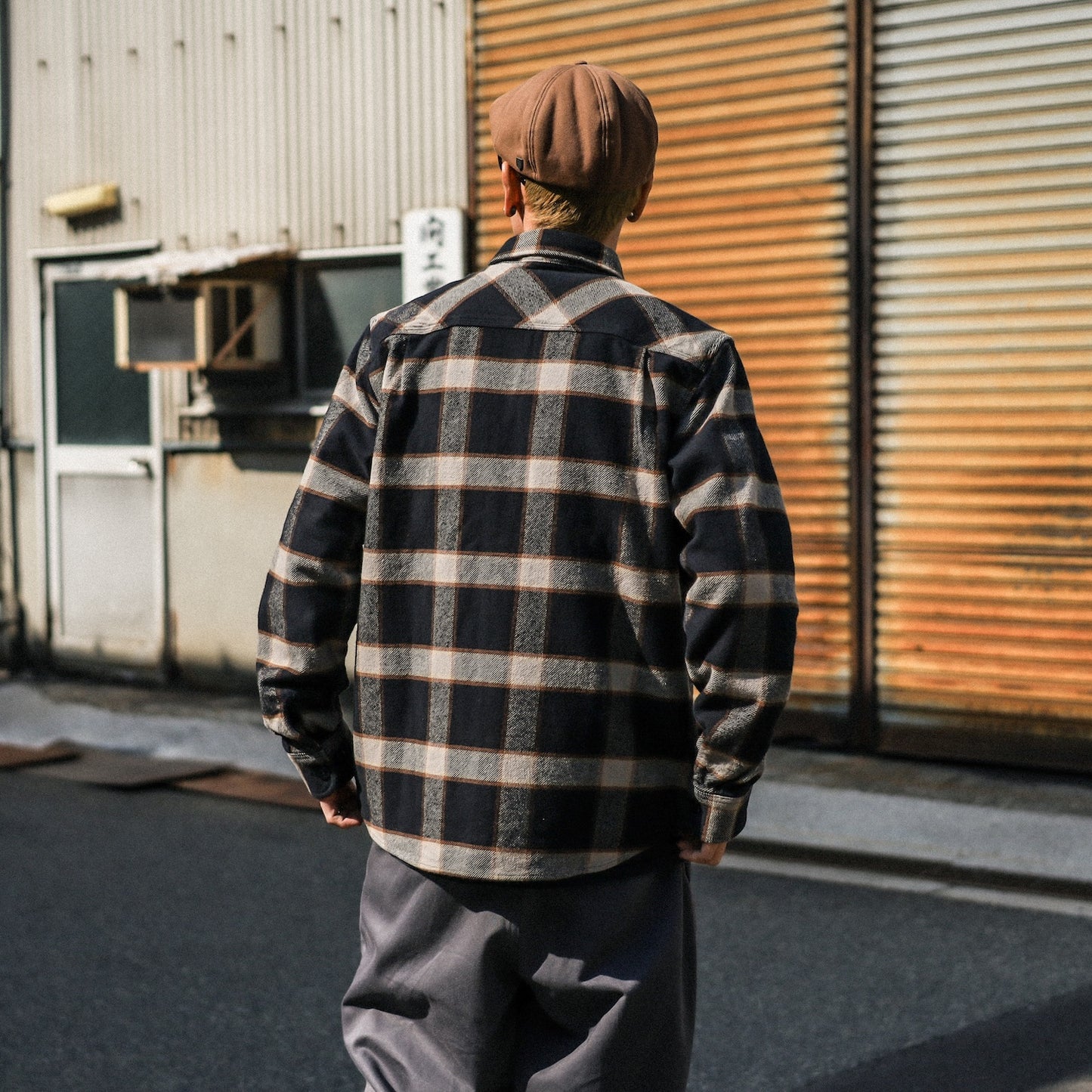 BRIXTON / BOWERY HEAVY WEIGHT FLANNEL (BLACK/CREAM)