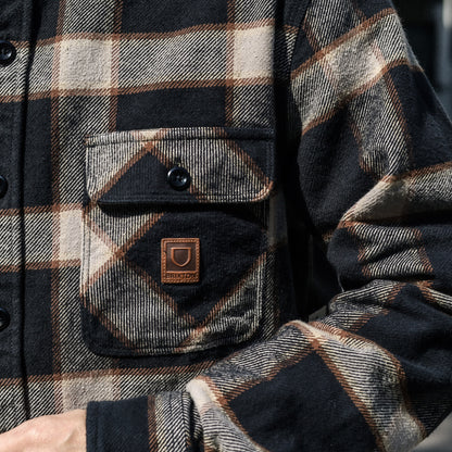 BRIXTON / BOWERY HEAVY WEIGHT FLANNEL (BLACK/CREAM)