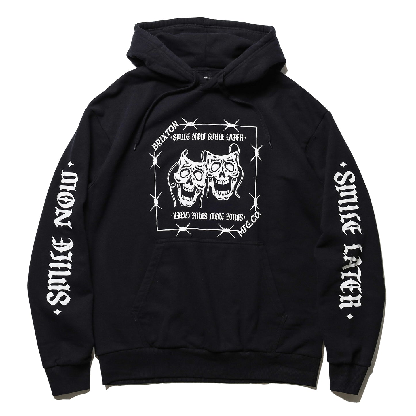 BRIXTON / SMILE ALWAYS RELAXED HOODIE (BLACK WORN WASH)