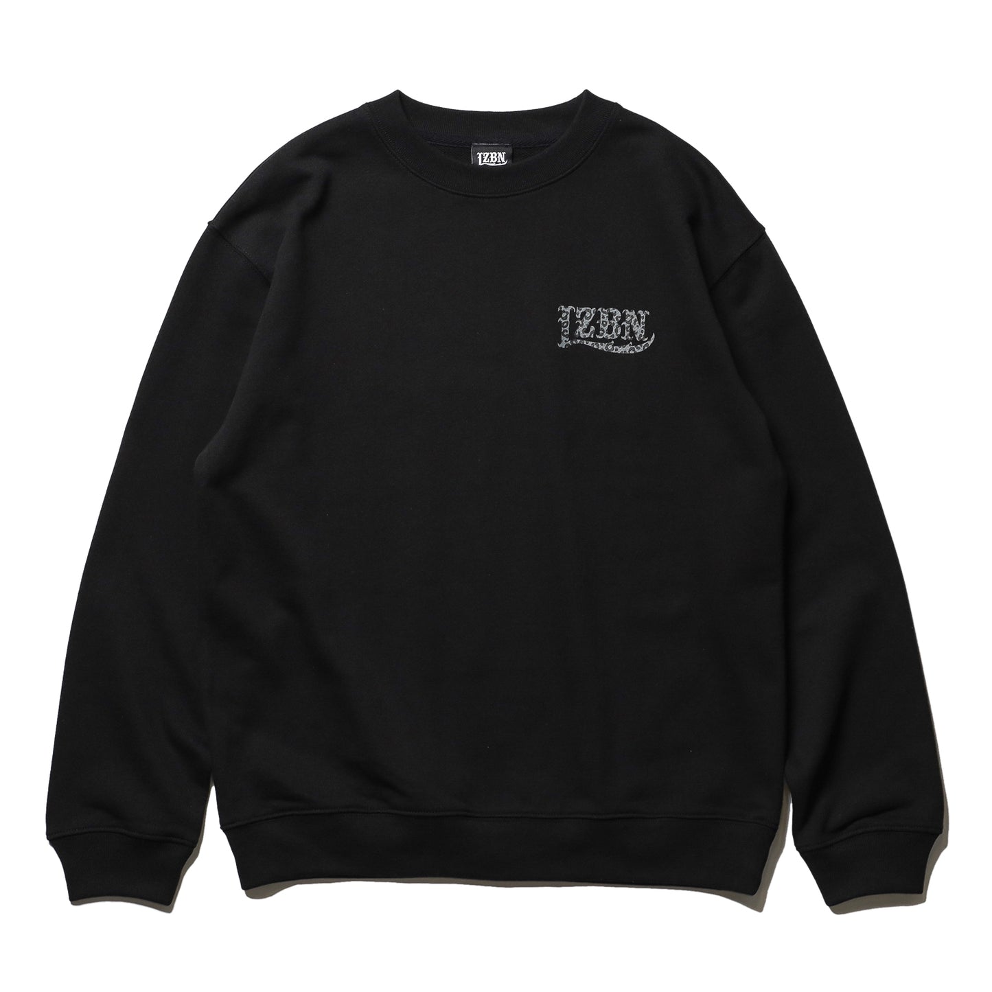 LZBN / MONO LEOPARD LZBN LOGO LIGHTWEIGHT CREWNECK SWEAT (BLACK)