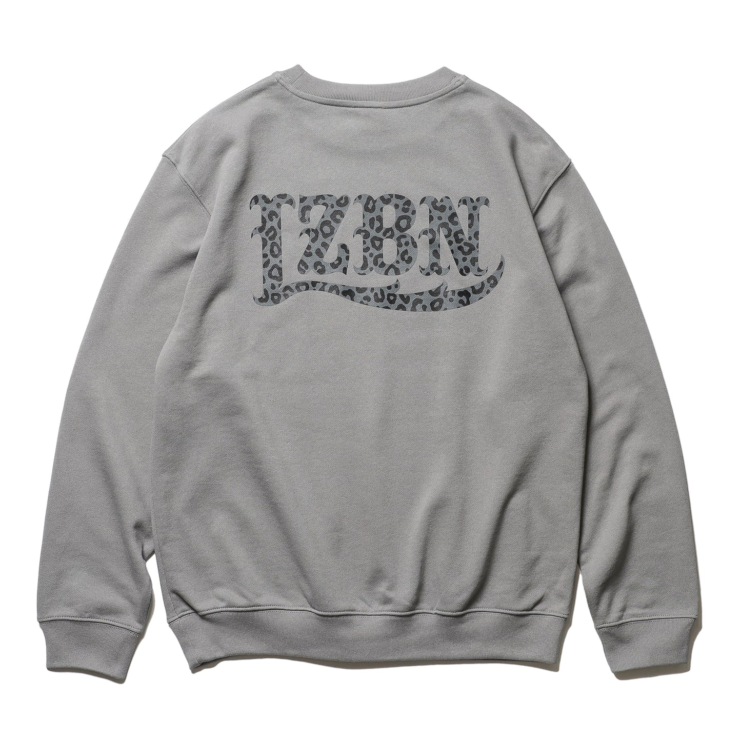 LZBN / MONO LEOPARD LZBN LOGO LIGHTWEIGHT CREWNECK SWEAT (GREY)