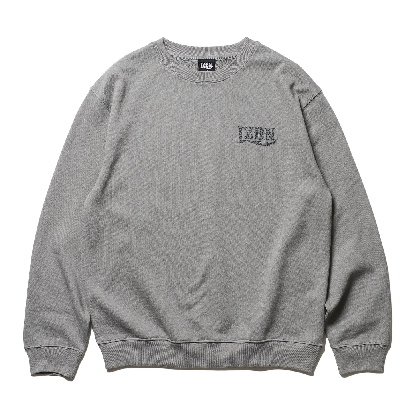 LZBN / MONO LEOPARD LZBN LOGO LIGHTWEIGHT CREWNECK SWEAT (GREY)