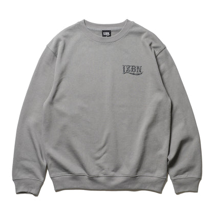 LZBN / MONO LEOPARD LZBN LOGO LIGHTWEIGHT CREWNECK SWEAT (GREY)