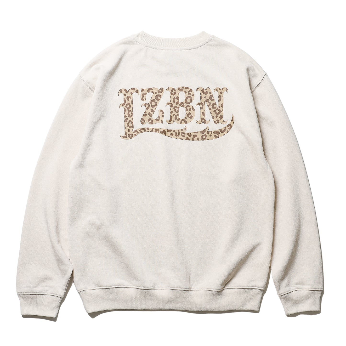LZBN / MONO LEOPARD LZBN LOGO LIGHTWEIGHT CREWNECK SWEAT (GREIGE)