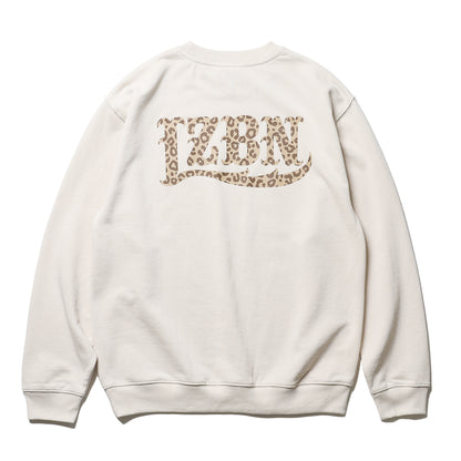 LZBN / MONO LEOPARD LZBN LOGO LIGHTWEIGHT CREWNECK SWEAT (GREIGE)