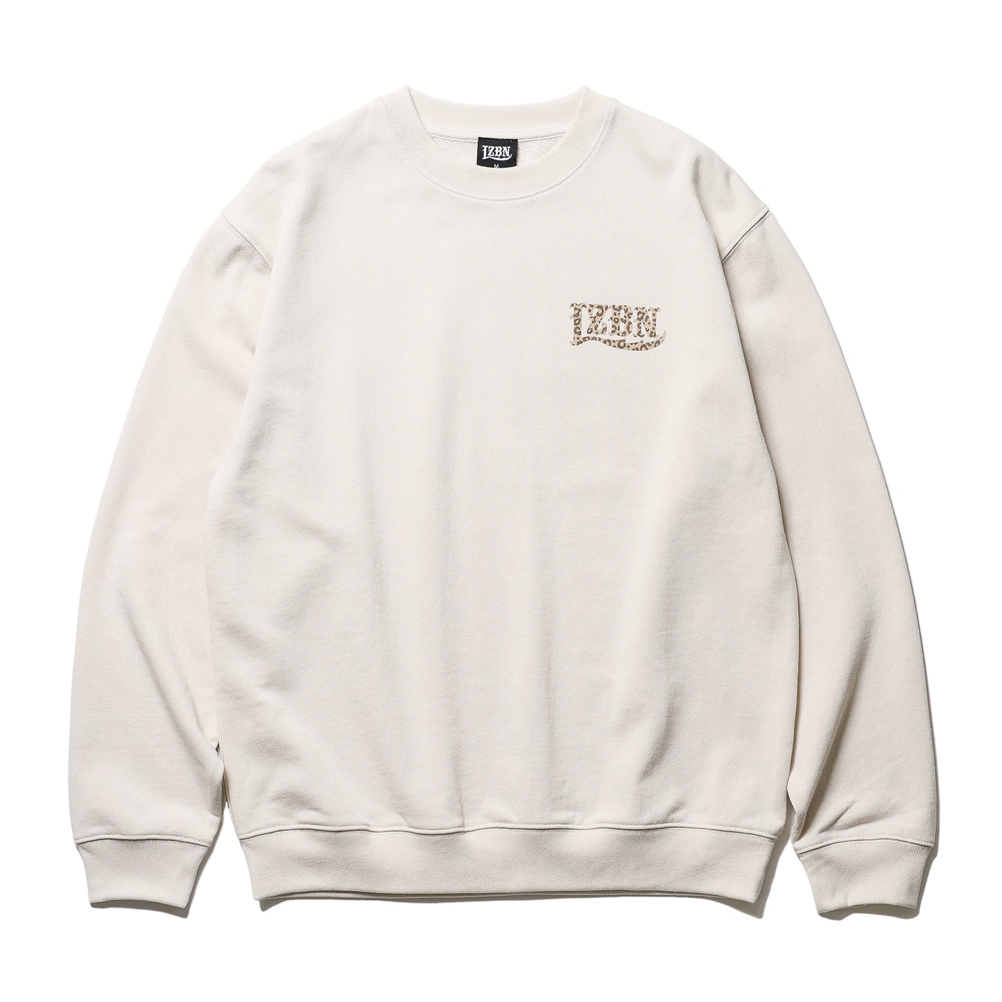LZBN / MONO LEOPARD LZBN LOGO LIGHTWEIGHT CREWNECK SWEAT (GREIGE)