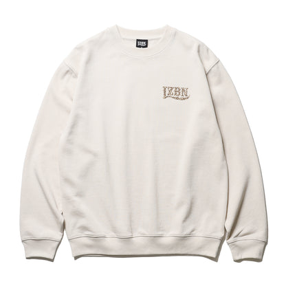 LZBN / MONO LEOPARD LZBN LOGO LIGHTWEIGHT CREWNECK SWEAT (GREIGE)