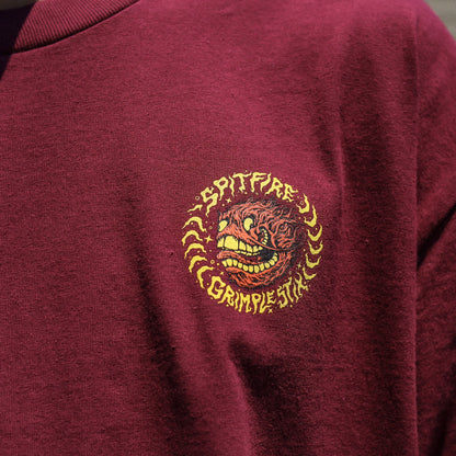 SPITFIRE X GRIMPLE STIX / FLYING GRIMPLE TEE (BURGUNDY)