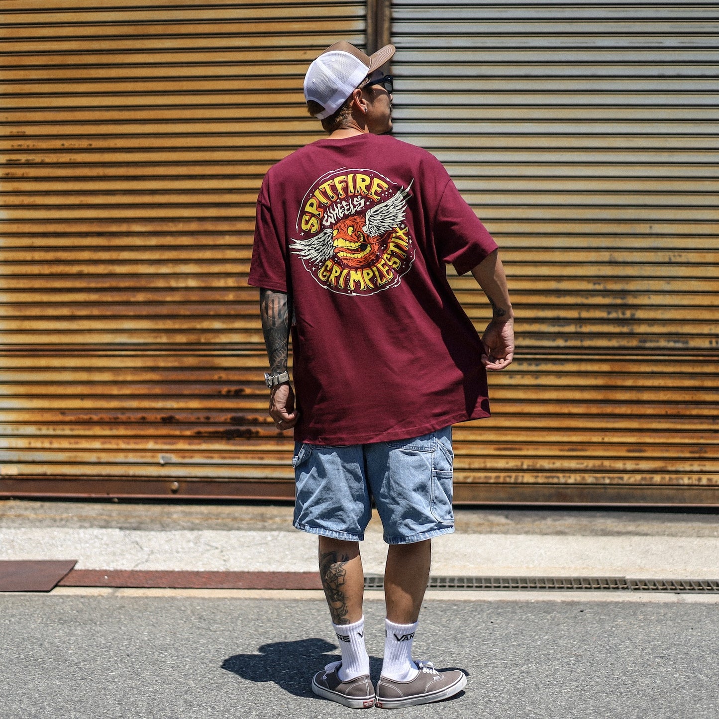 SPITFIRE X GRIMPLE STIX / FLYING GRIMPLE TEE (BURGUNDY)