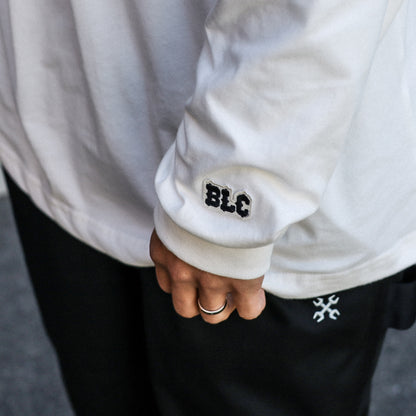 BLUCO / DRY COTTON POCKET L/S TEE -LINE- (WHITE)