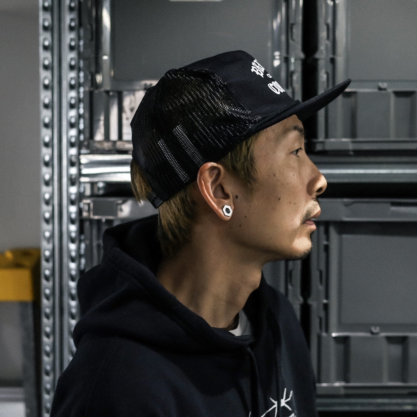 BRIXTON / CHAINS NP HP TRUCKER HAT (BLACK/BLACK)