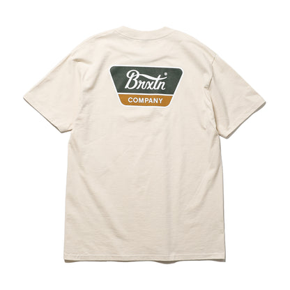 BRIXTON / LINWOOD S/S STD  (CREAM/DARK GREEN/METAL BRONZE)
