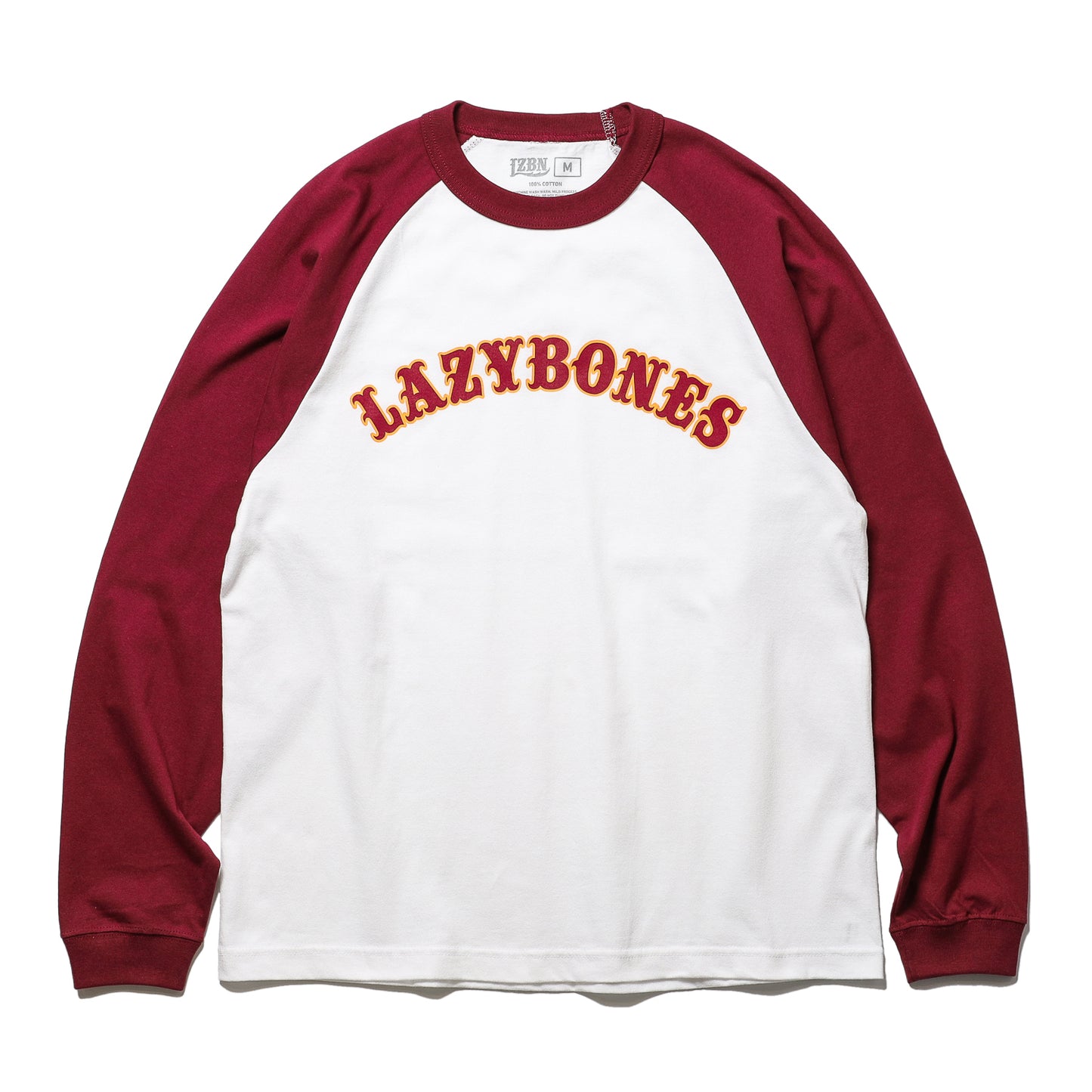 LZBN / ARCH LOGO RAGLAN L/S TEE (WHITE/BURGUNDY)