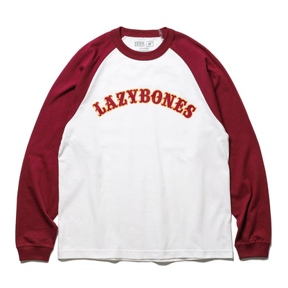 LZBN / ARCH LOGO RAGLAN L/S TEE (WHITE/BURGUNDY)