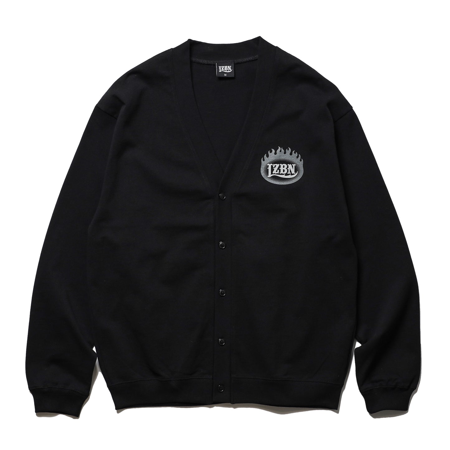 LZBN / FLAME OVAL LOGO JERSEY CARDIGAN (BLACK)