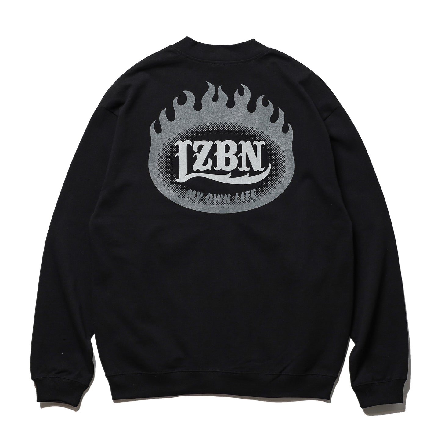 LZBN / FLAME OVAL LOGO JERSEY CARDIGAN (BLACK)