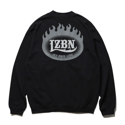 LZBN / FLAME OVAL LOGO JERSEY CARDIGAN (BLACK)