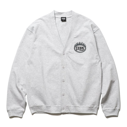 LZBN / FLAME OVAL LOGO JERSEY CARDIGAN (ASH)