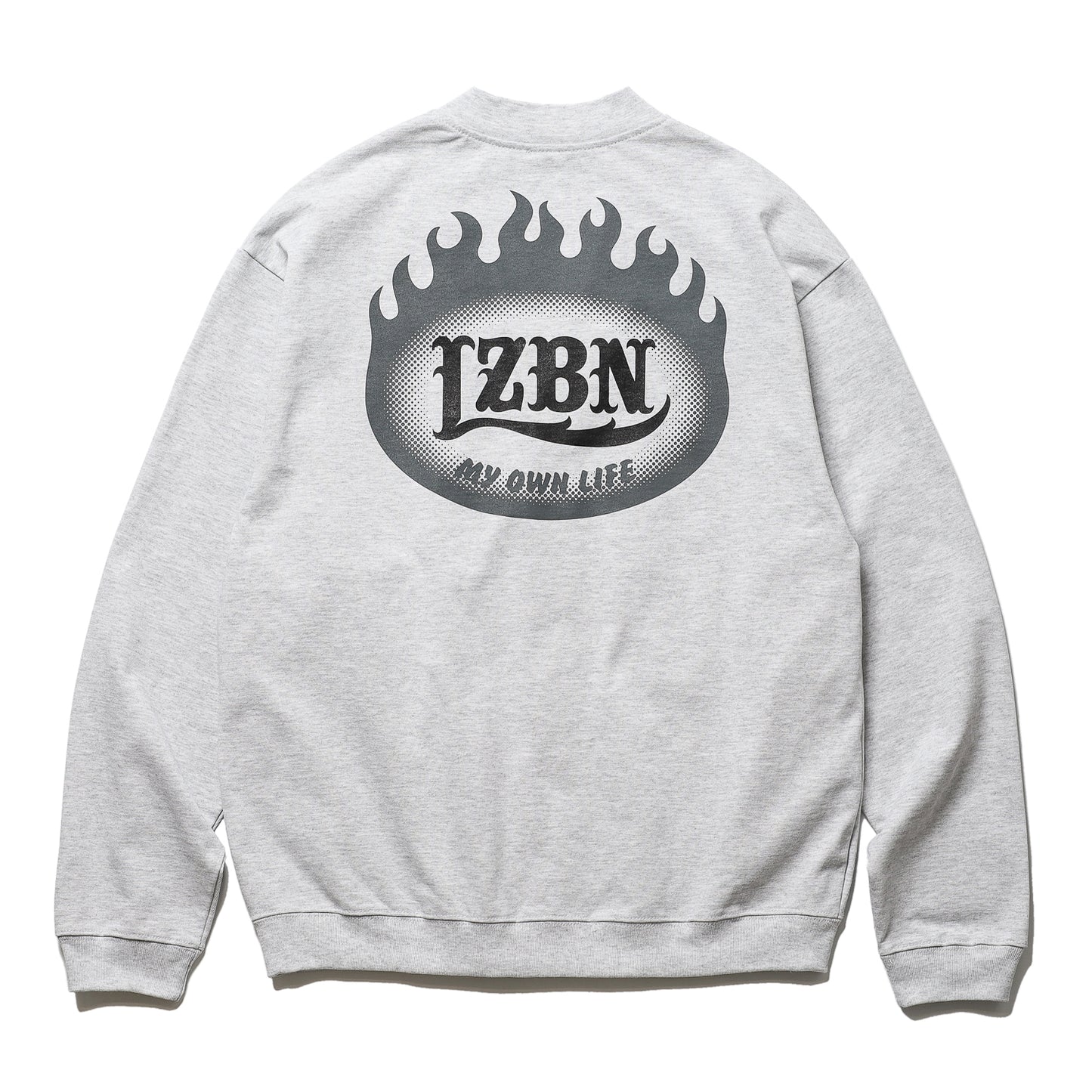 LZBN / FLAME OVAL LOGO JERSEY CARDIGAN (ASH)