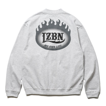 LZBN / FLAME OVAL LOGO JERSEY CARDIGAN (ASH)