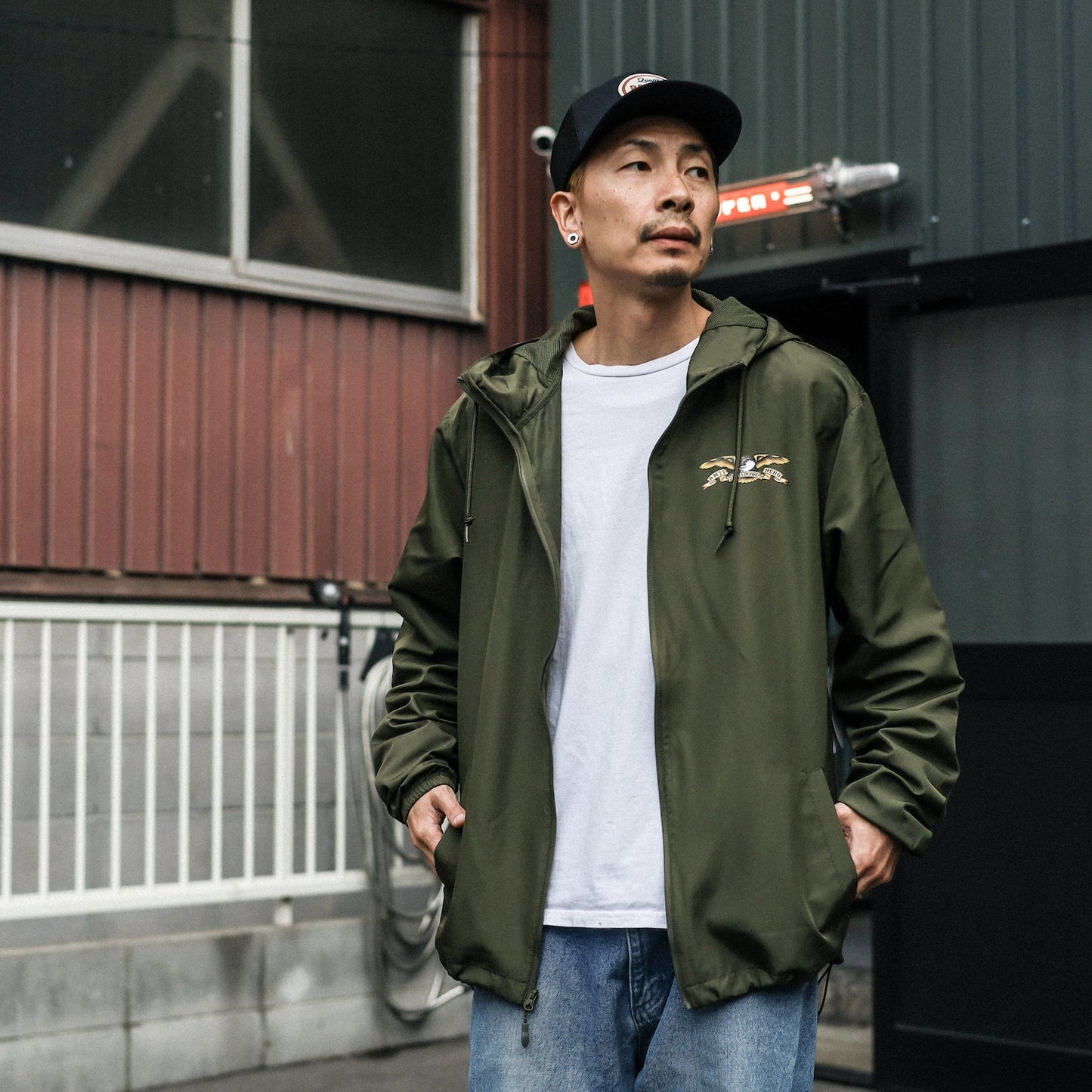 ANTIHERO / LIL EAGLE HOODED ZIP UP JACKET (ARMY)