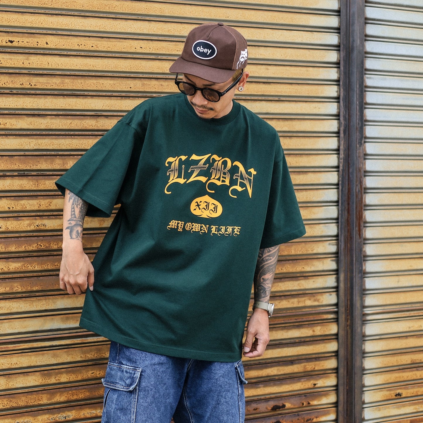 LZBN / OE COLLEGE HEAVYWEIGHT TEE (FOREST GREEN)