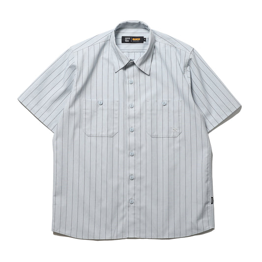 BLUCO / STANDARD WORK SHIRT S/S -STRIPE- (SAX)