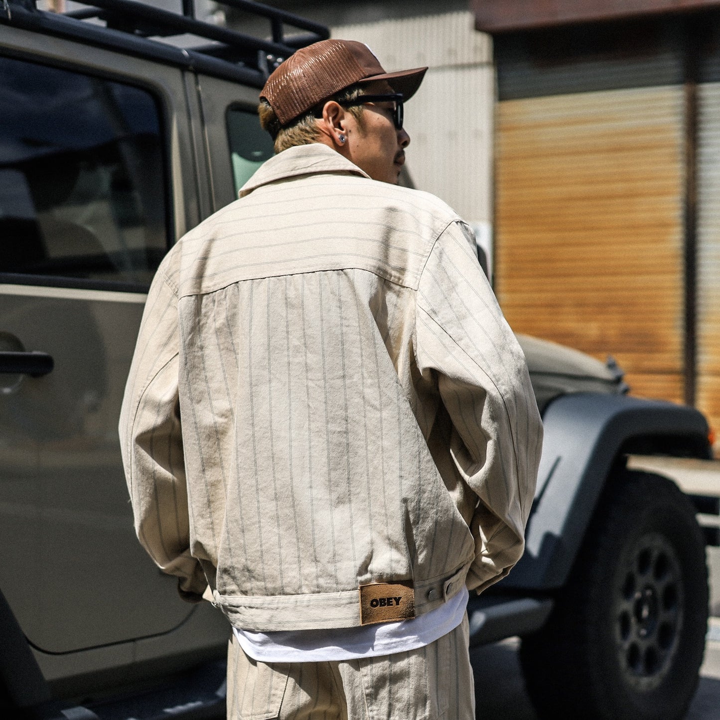OBEY / OBEY STRIPE ZIP UP JACKET (PELICAN MULTI)