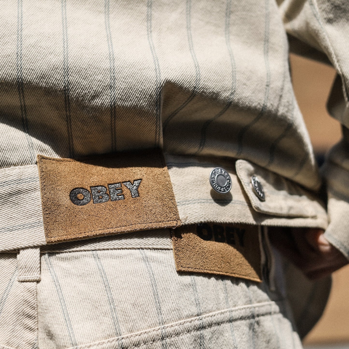 OBEY / OBEY STRIPE ZIP UP JACKET (PELICAN MULTI)