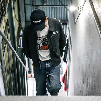 OBEY / OBEY WALTER WORK JACKET (BLACK FADED WASH)