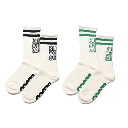 BLUCO / 2-PACK SOX -BLOCK- (WHITE/BLACK・WHITE/GREEN)