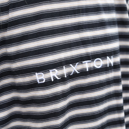 BRIXTON / HILT ALPHA LINE S/S KNIT (BLACK/CHARCOAL/BEIGE)